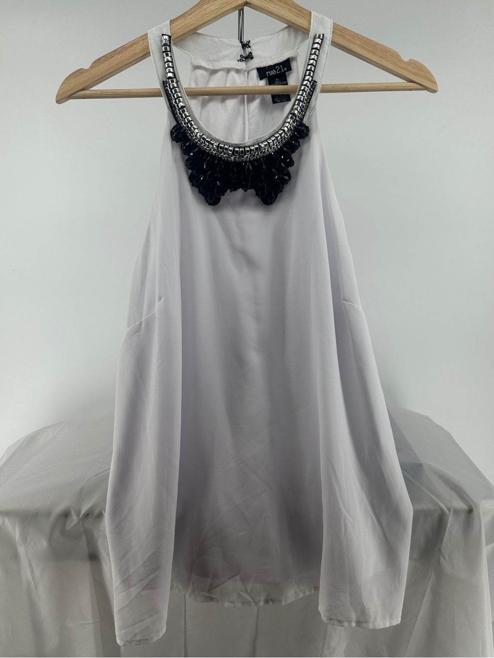 NWT Rue 21 white jeweled top